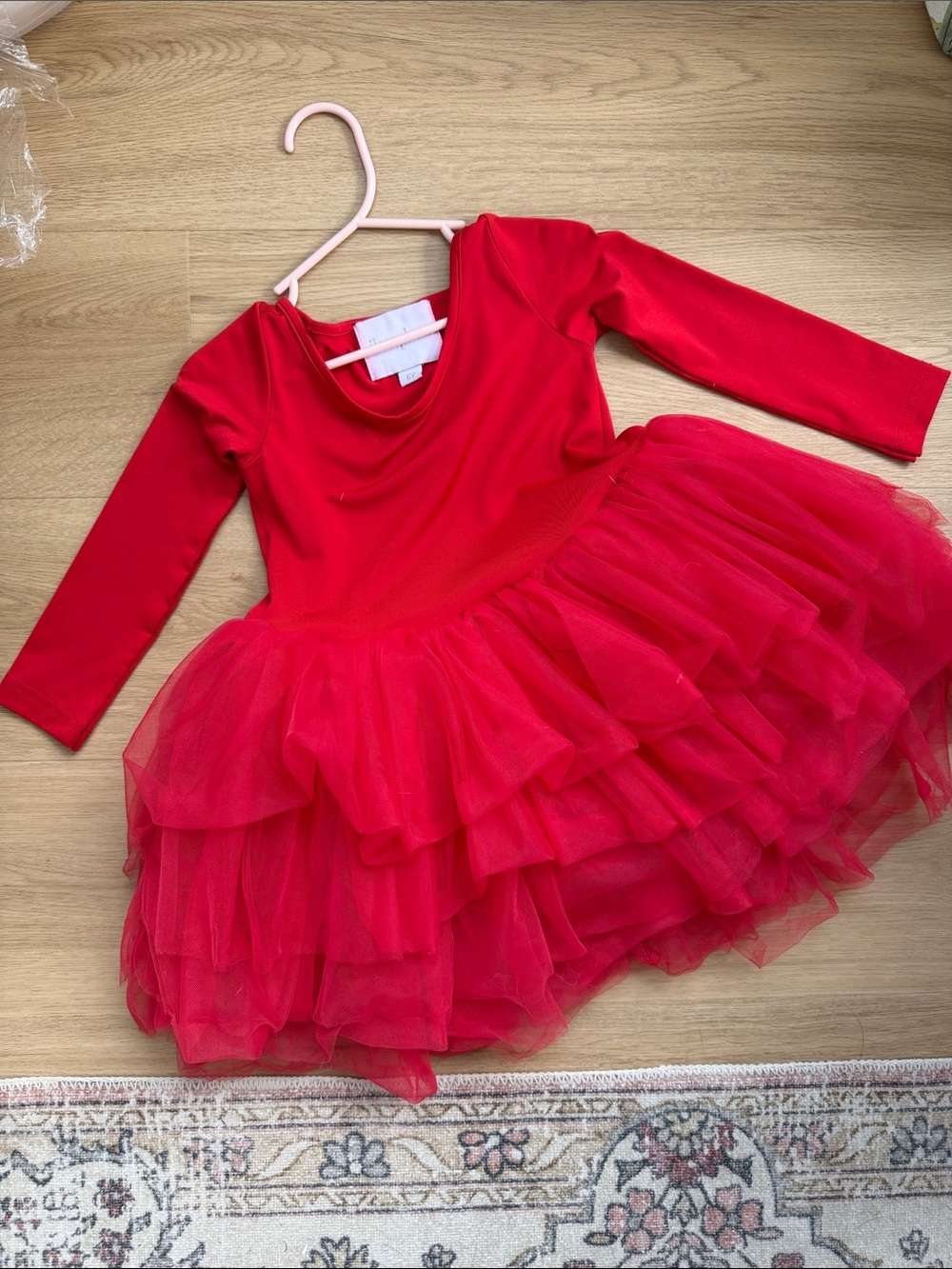 ILovePlum Kids Red Tulle Layered Ballet Costume Dress